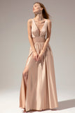 Robe longue en satin