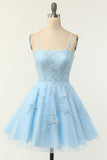 Blush Strapless Short Prom Robe de bal avec appliques