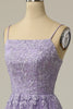 Charger l&#39;image dans la galerie, Une ligne bustier violet clair robe de bal de finissant avec des appliques