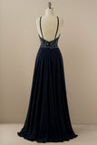 Robe Halter Prom Noire