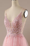 Robe de bal longue rose