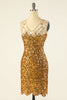Charger l&#39;image dans la galerie, Golden Sequins V-Neck 1920s Flapper Robe Flapper