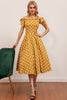 Charger l&#39;image dans la galerie, Robe vintage jaune à pois