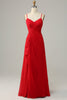 Charger l&#39;image dans la galerie, Sangles spaghetti rouges Une robe de demoiselle d’honneur de ligne