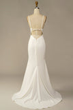 Robe de mariée longue sirène blanche