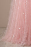 Robe de bal longue rose