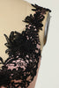 Charger l&#39;image dans la galerie, Gaine V Neck Black Nud Knee Length Robe de fête