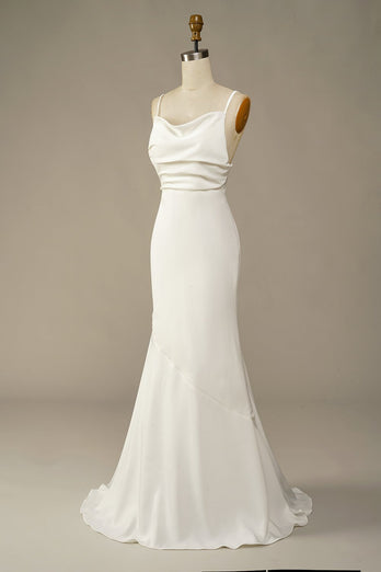 Robe de mariée longue sirène blanche