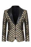 Sparkly Golden Sequins Peak Lapel Blazer de bal pour hommes