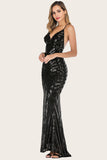 Robe noire Sequin Long Prom