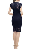 Robe Bodycon en dentelle marine