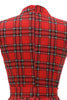 Charger l&#39;image dans la galerie, Robe Plaid Vintage Plus Rouge avec Nœud Papillon