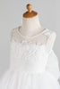 Charger l&#39;image dans la galerie, Robe de fille à fleurs blanches avec nœud