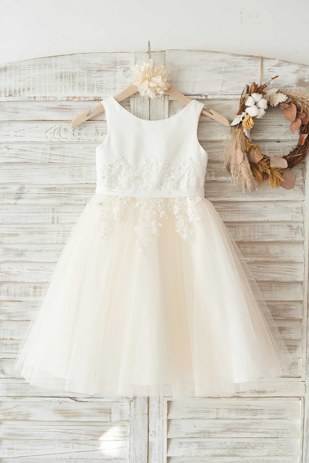 Filles Bambi Ivory Broderie Anglaise Tulle Robe