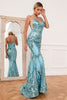 Charger l&#39;image dans la galerie, Blue Mermaid Sequin Long Prom Dress