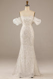 Robe de mariée à paillettes à paillettes scintillante