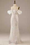 Robe de mariée à paillettes à paillettes scintillante