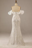 Robe de mariée à paillettes à paillettes scintillante