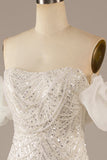 Robe de mariée à paillettes à paillettes scintillante