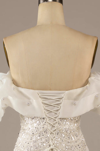 Robe de mariée à paillettes à paillettes scintillante
