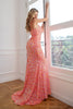 Charger l&#39;image dans la galerie, Hot Pink Sequin Spaghetti Straps Robe de bal