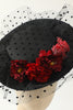 Charger l&#39;image dans la galerie, Chapeau haut de forme d’Halloween noir avec des fleurs