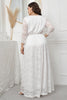Charger l&#39;image dans la galerie, Taille Plus V-Neck Lace Rose Robe Mère de La Mariée