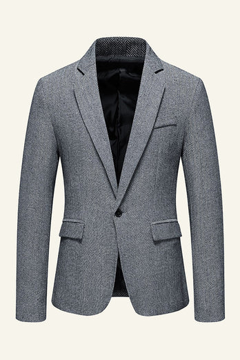 Khaki Revers cranté Tweed Blazer de mariage pour hommes