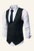 Charger l&#39;image dans la galerie, Gilet de costume noir à double poitrine pour hommes