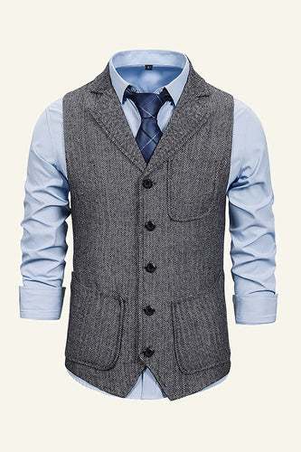 Peak Lapel Single Breasted Men’s Suit Vest