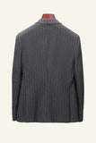 Gris foncé Tweed Pinstriped 2 pièces Hommes Costumes de mariage