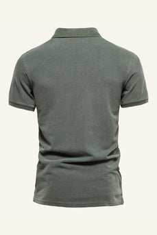 Classic Grey Green Regular Fit Col Manches Courtes Polo Homme