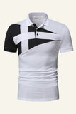 Noir et gris Regular Fit Patchwork Patchwork Polo pour hommes