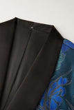 Blue Jacquard Shawl Lapel Men’s Prom Blazer