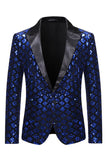 Sparkly Golden Sequins Peak Lapel Blazer de bal pour hommes