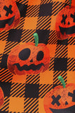 Robe rétro d’Halloween imprimée orange à manches longues