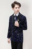 Ensemble de costume formel 3 pièces Sparkly Dark Navy Boys