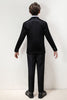 Charger l&#39;image dans la galerie, Ensemble de costume formel 3 pièces pour garçons noirs à poitrine unique étincelant