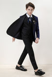 Sparkly Navy Slim Fit Boy’s 3-Piece Formal Suit Set