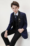 Sparkly Navy Slim Fit Boy’s 3-Piece Formal Suit Set