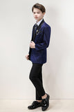 Sparkly Navy Slim Fit Boy’s 3-Piece Formal Suit Set