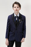 Sparkly Navy Slim Fit Boy’s 3-Piece Formal Suit Set