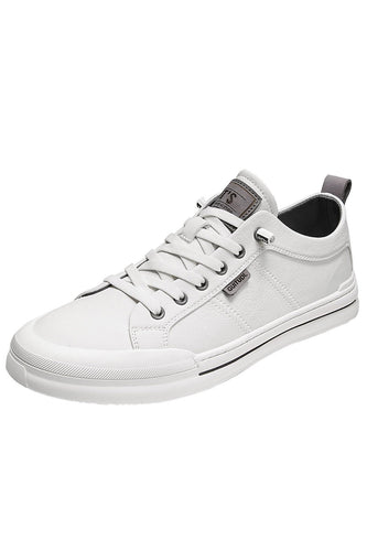 White Slip-on Lace Up Chaussures Légères pour Hommes
