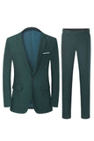 Costumes de mariage Slim Fit 2 Pièces Vert foncé 2 Pièces