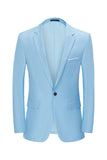 Blazer de mariage à un bouton bleu clair pour hommes