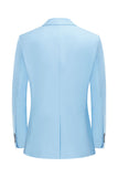 Blazer de mariage à un bouton bleu clair pour hommes