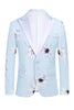 Charger l&#39;image dans la galerie, Light Blue Peak Lapel 2 pièces Floral Men’s Prom Suits