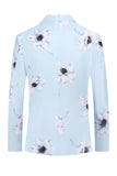 Light Blue Peak Lapel 2 pièces Floral Men’s Prom Suits