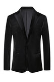 Black Peak Lapel 2 pièces Hommes Velvet Prom Suits
