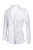 Charger l&#39;image dans la galerie, Blanc Floral Jacquard Peak Revers Hommes Costumes de bal